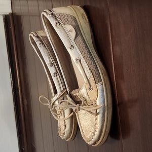Sperry metallic top sider boat shoes size 9.5